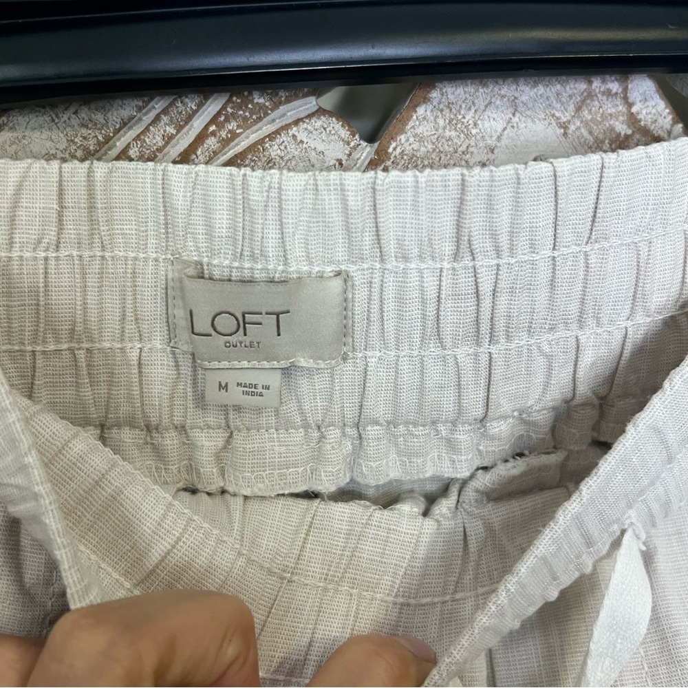 Lot of 3 Linen Drawstring Pants Sz M-L Caslon, Loft, Charter Club - Picture 3 of 10